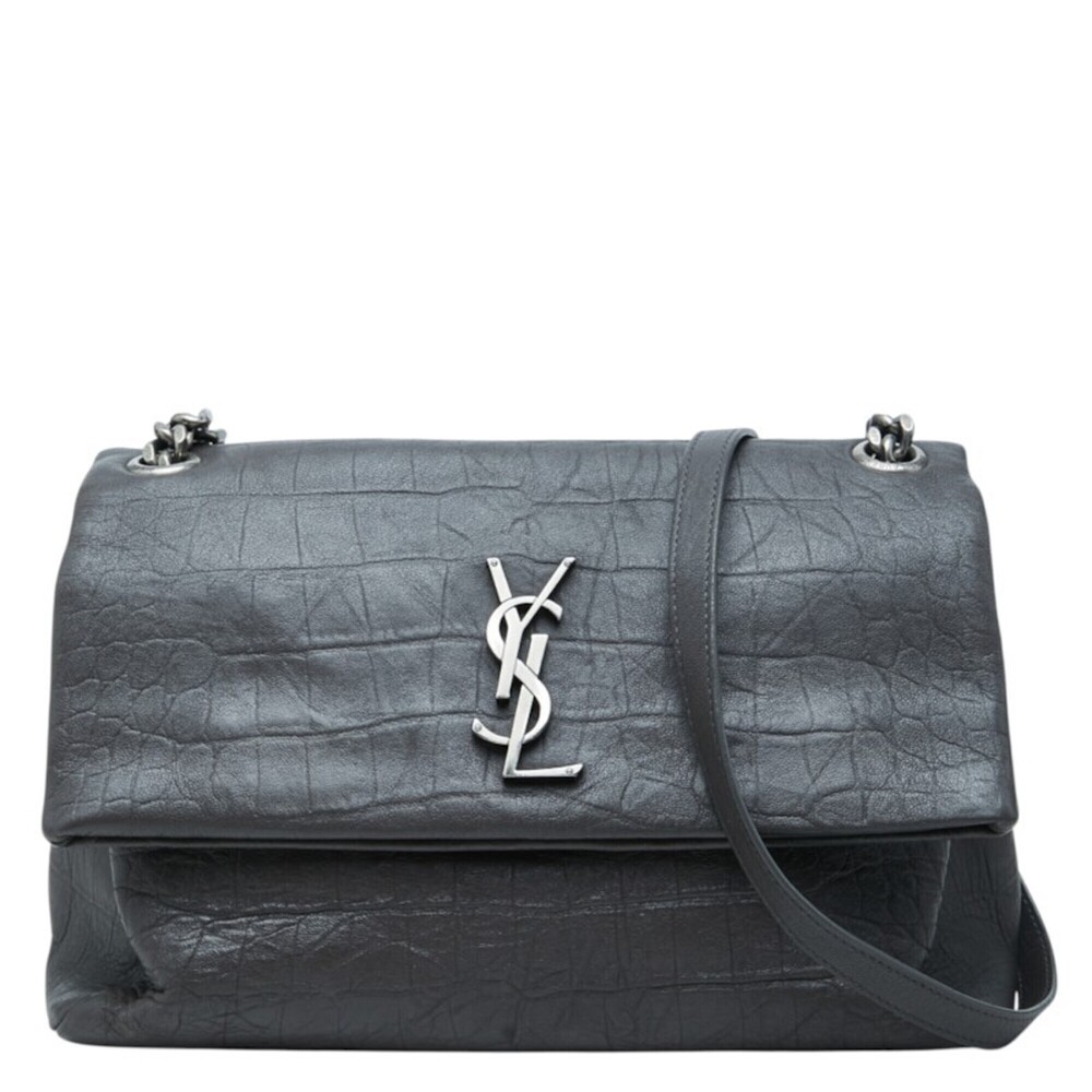 Saint Laurent YSL Logo West Hollywood Crossbody Chain Shoulder Bag 574106 Bla...